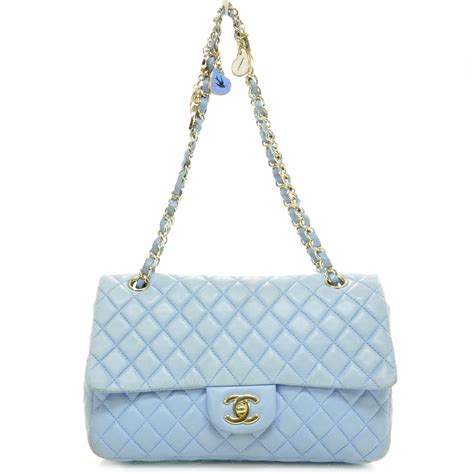 chanel purse blue|Chanel baby blue purse.